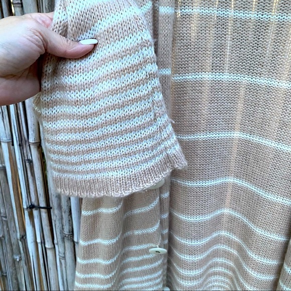 Free People oversized open front stripped cardigan - Picture 4 of 6